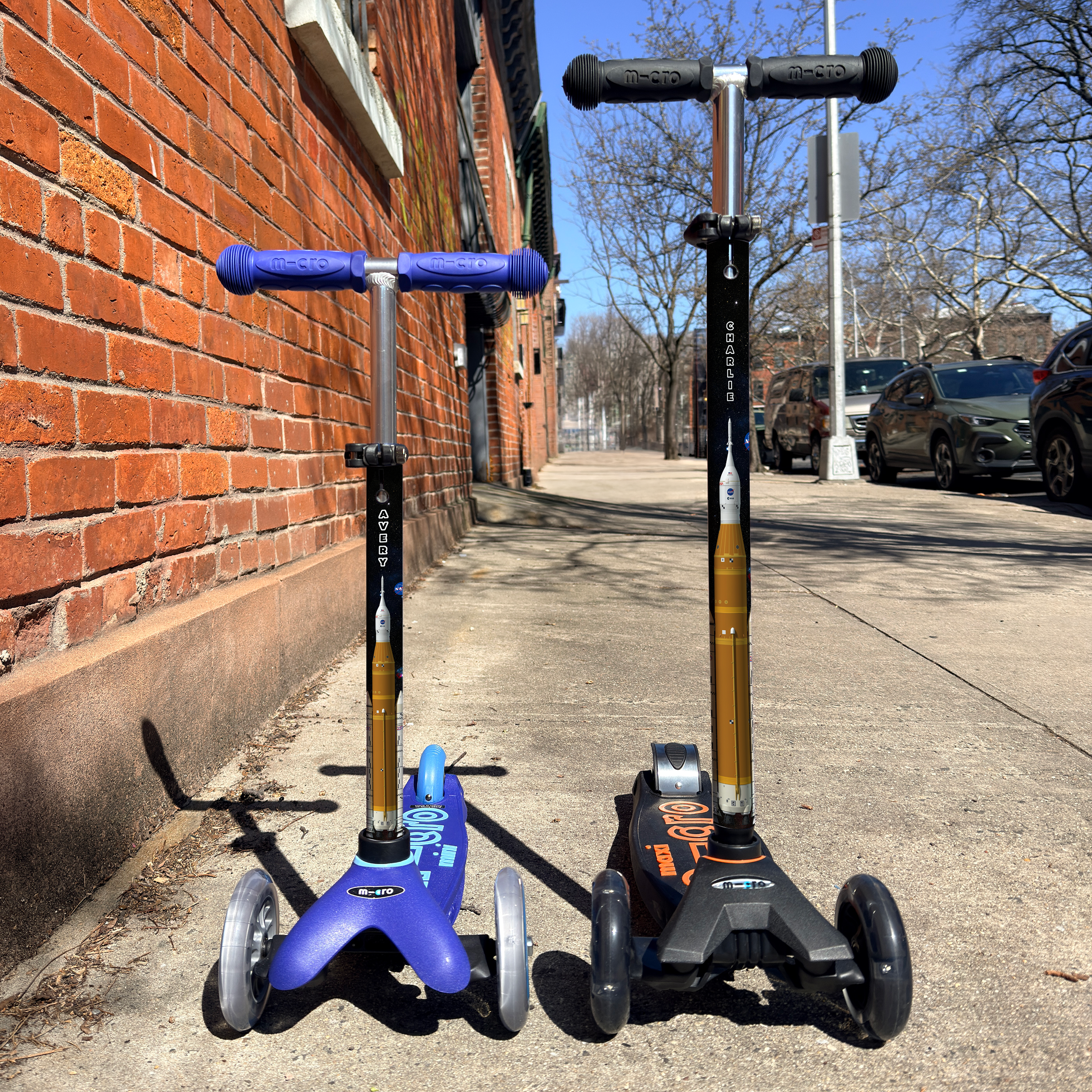 NASA Artemis II mission vinyl scooter wrap for Micro Mini and Micro Maxi kids scooters by ScooterSkin Brooklyn