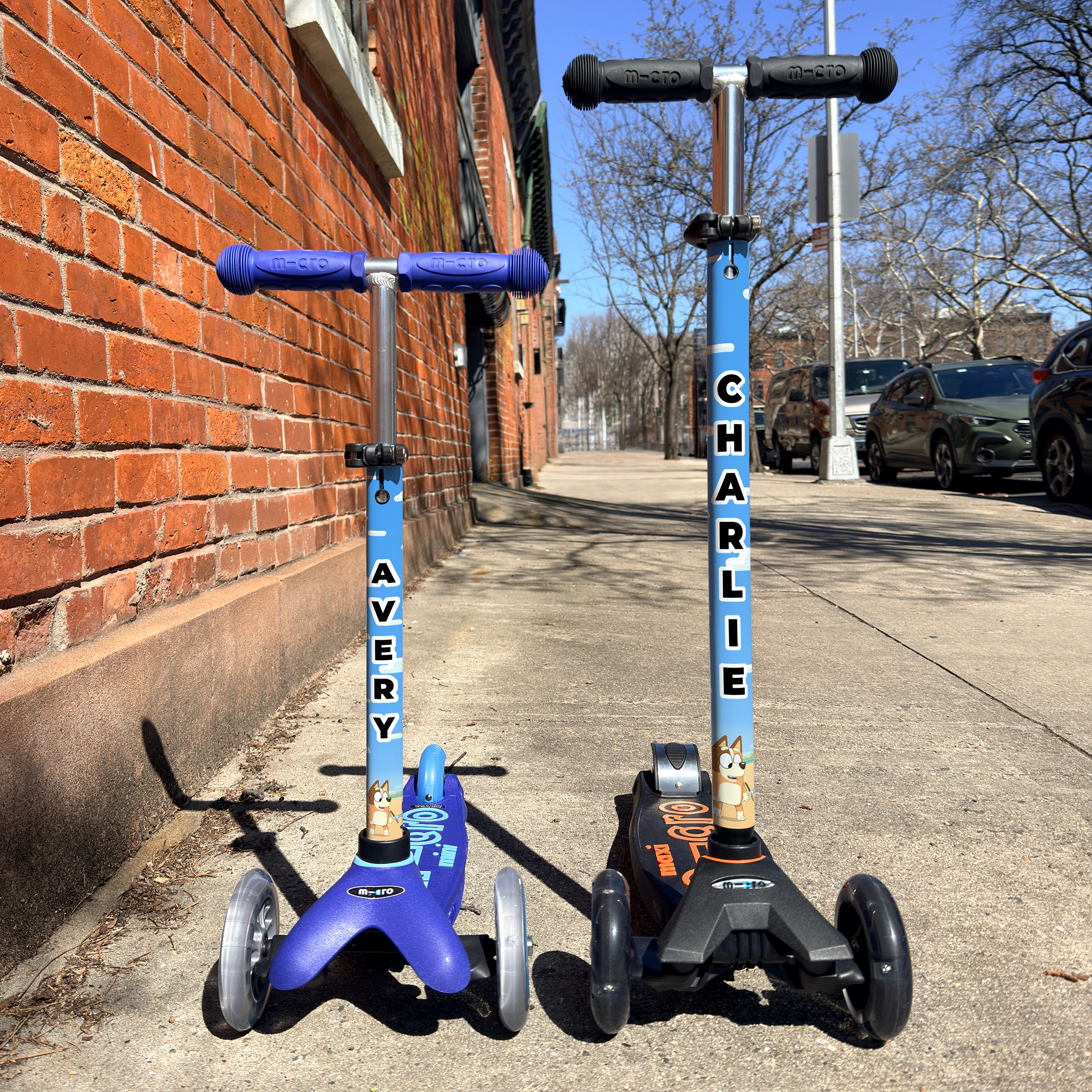 Bluey Beach vinyl scooter wrap for Micro Mini and Micro Maxi kids scooters by ScooterSkin Brooklyn