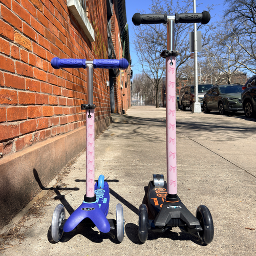 Bows pattern vinyl scooter wrap for Micro Mini and Micro Maxi kids scooters by ScooterSkin Brooklyn