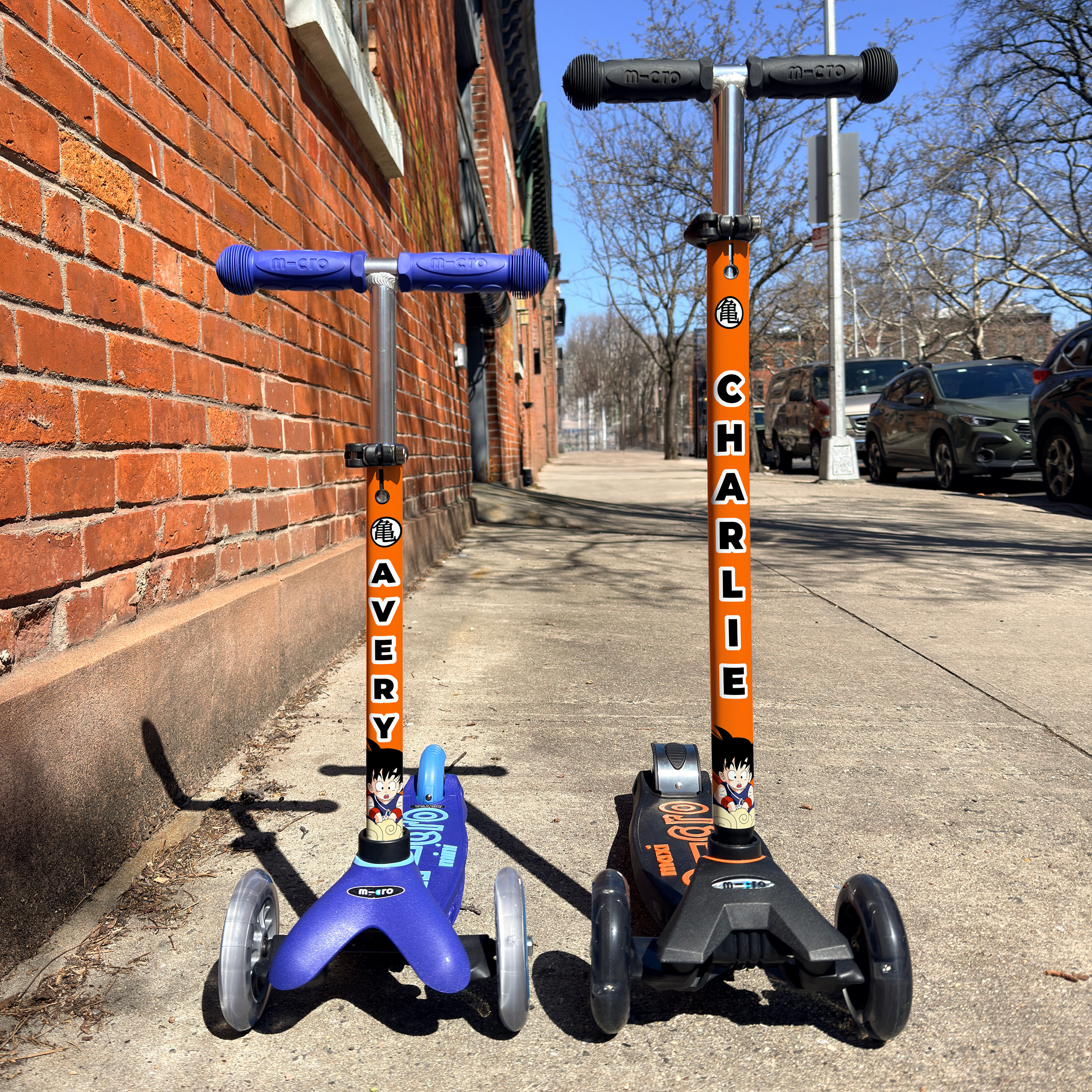 Dragon Ball Z vinyl scooter wrap for Micro Mini and Micro Maxi kids scooters by ScooterSkin Brooklyn