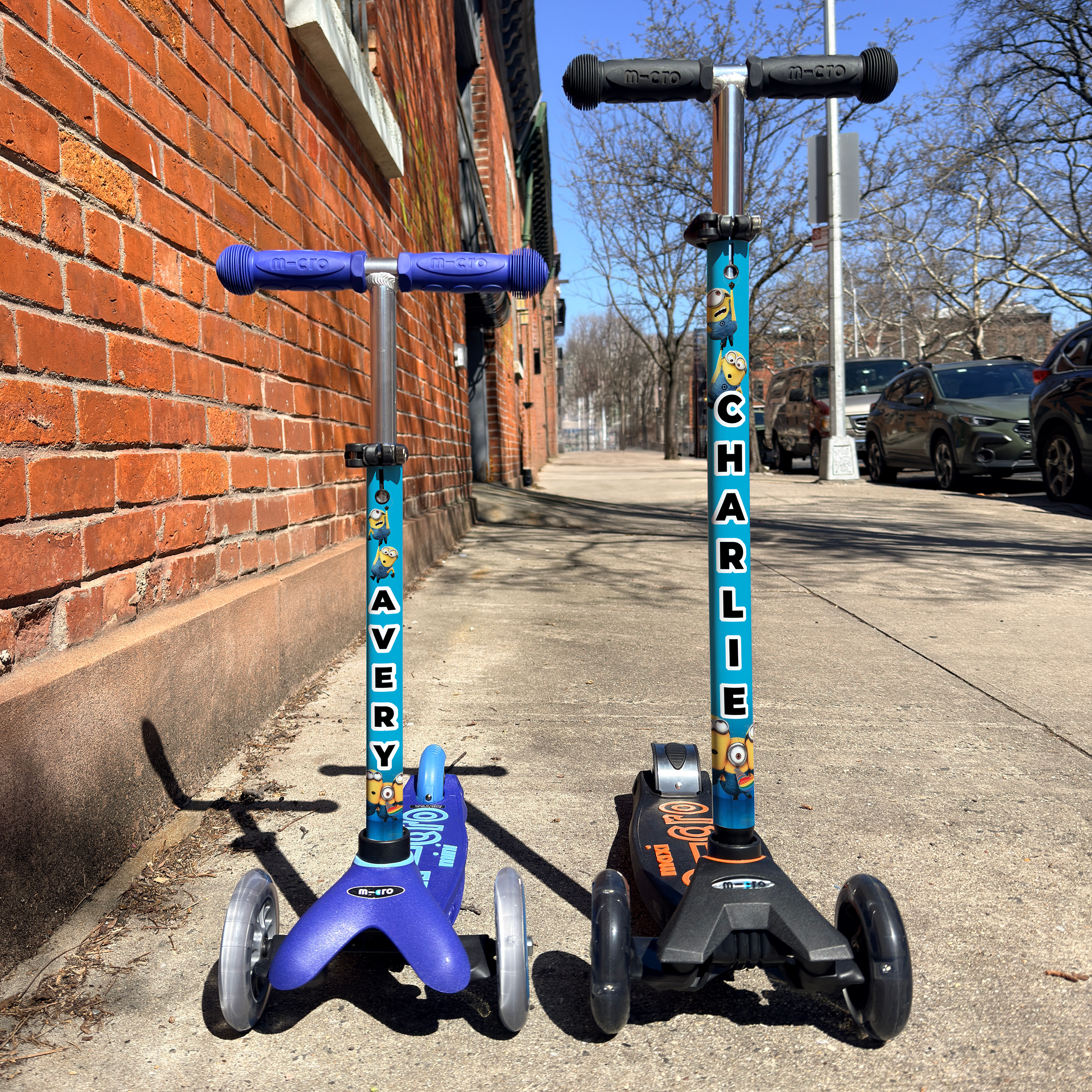 Despicable Me Minions vinyl scooter wrap for Micro Mini and Micro Maxi kids scooters by ScooterSkin Brooklyn