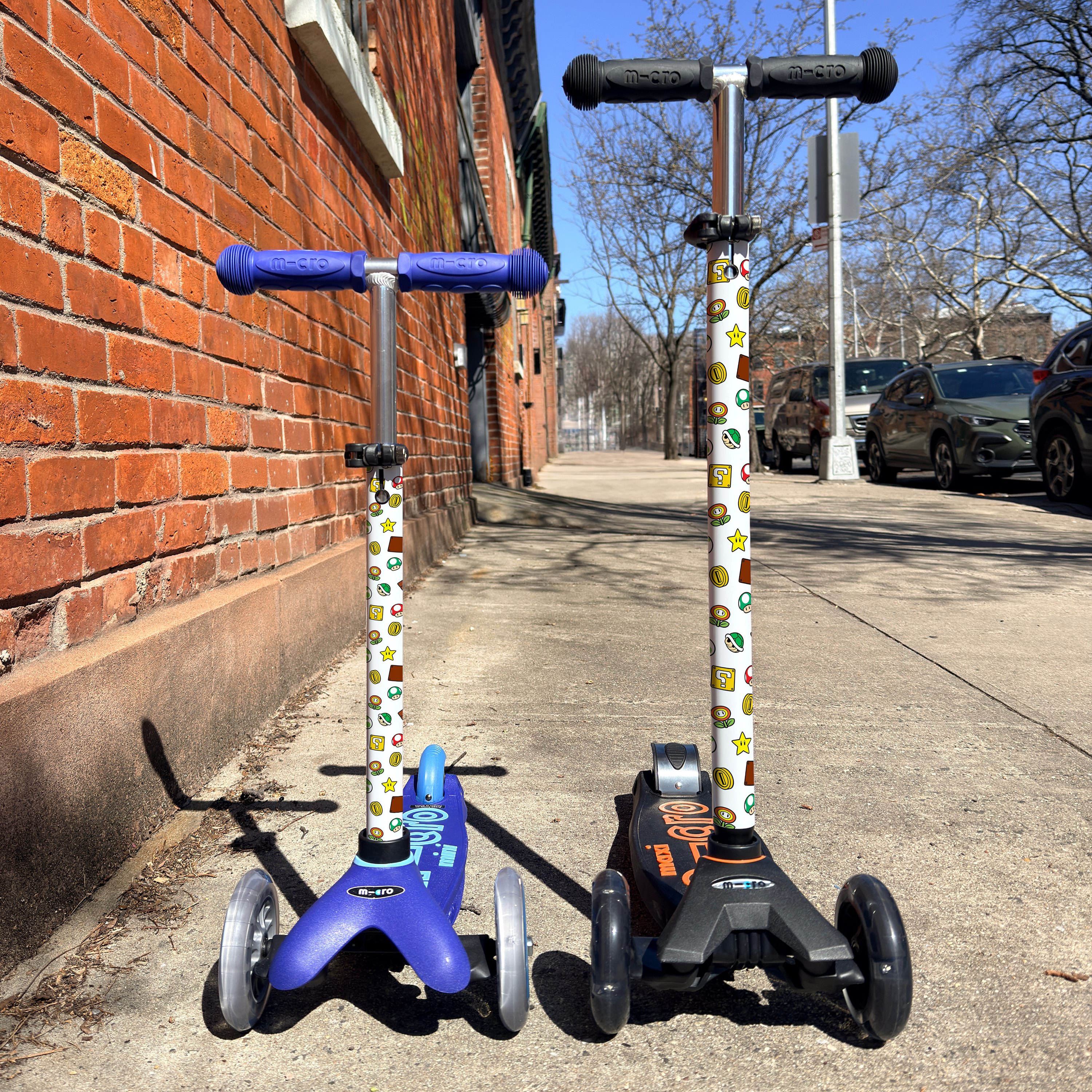 Nintendo Mario vinyl scooter wrap for Micro Mini and Micro Maxi kids scooters by ScooterSkin Brooklyn