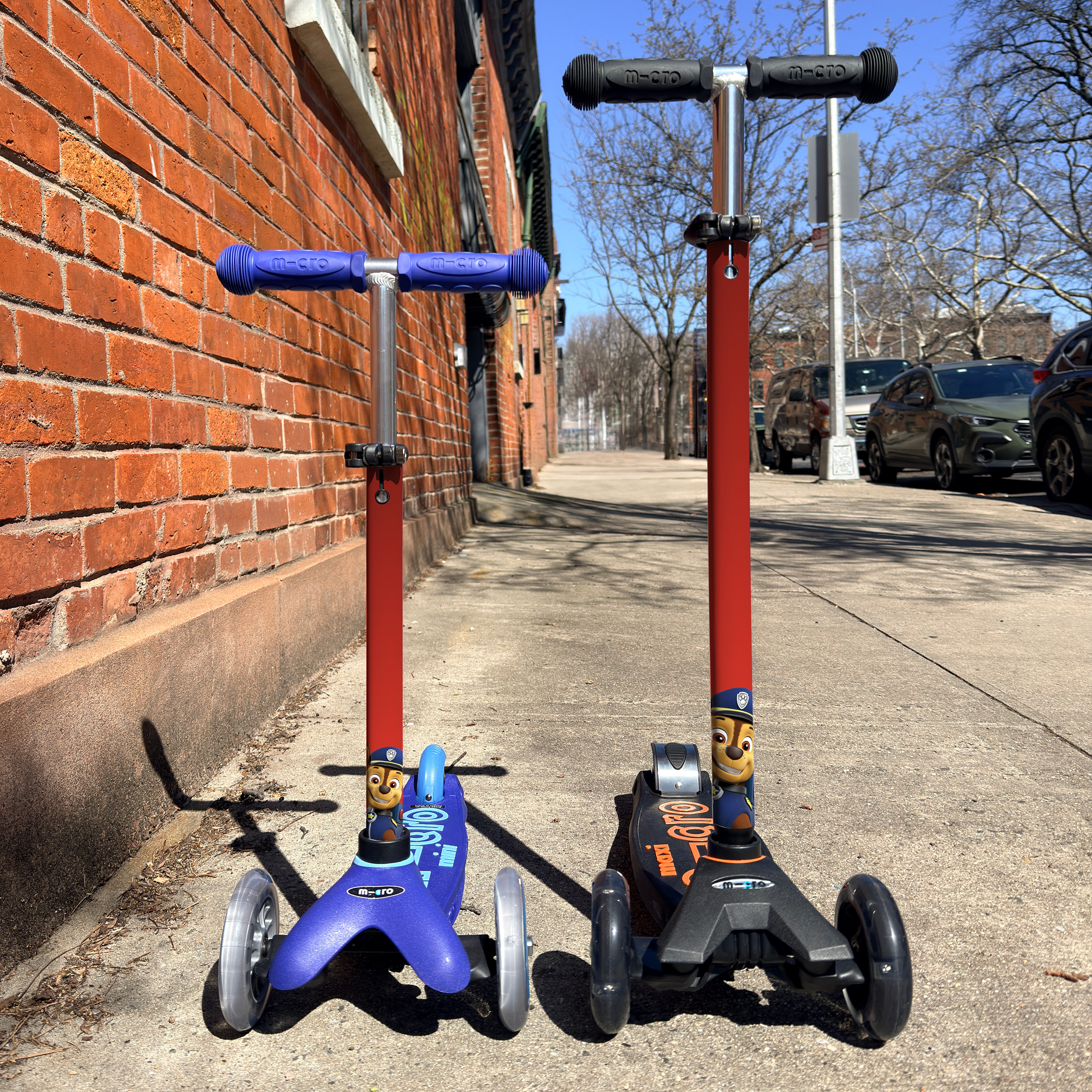 PAW Patrol Chase vinyl scooter wrap for Micro Mini and Micro Maxi kids scooters by ScooterSkin Brooklyn