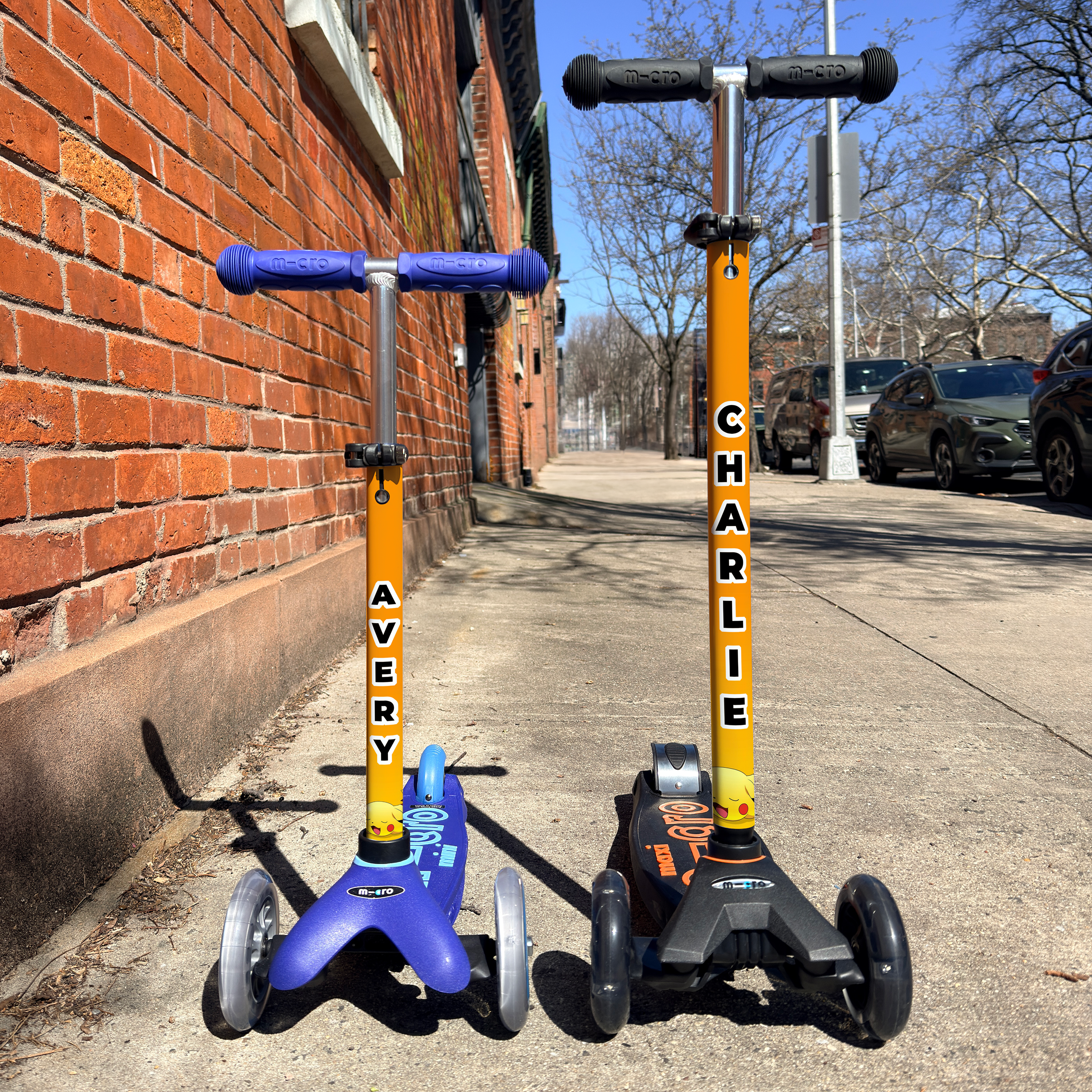 Pikachu Pokemon vinyl scooter wrap for Micro Mini and Micro Maxi kids scooters by ScooterSkin Brooklyn