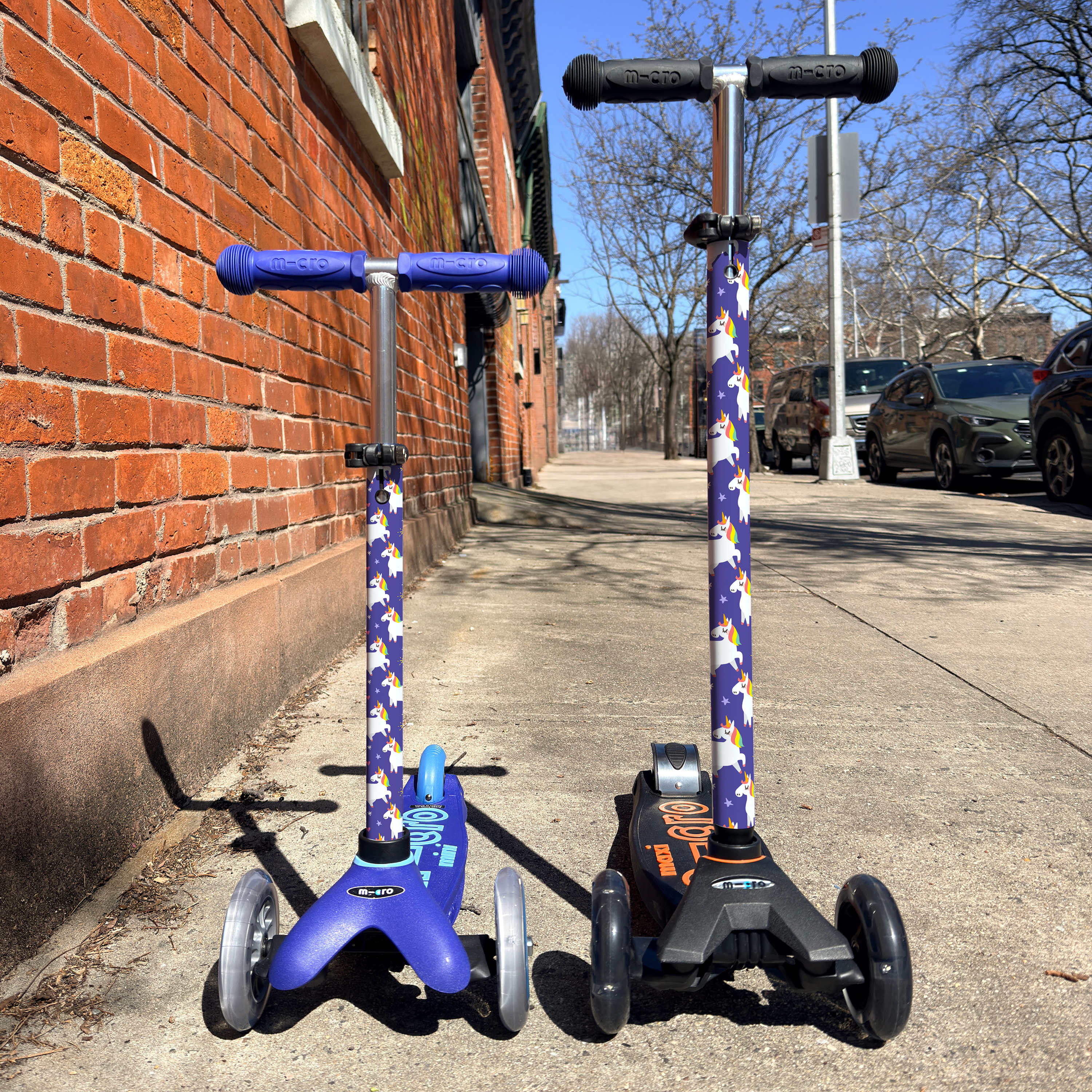 Unicorn purple vinyl scooter wrap for Micro Mini and Micro Maxi kids scooters by ScooterSkin Brooklyn