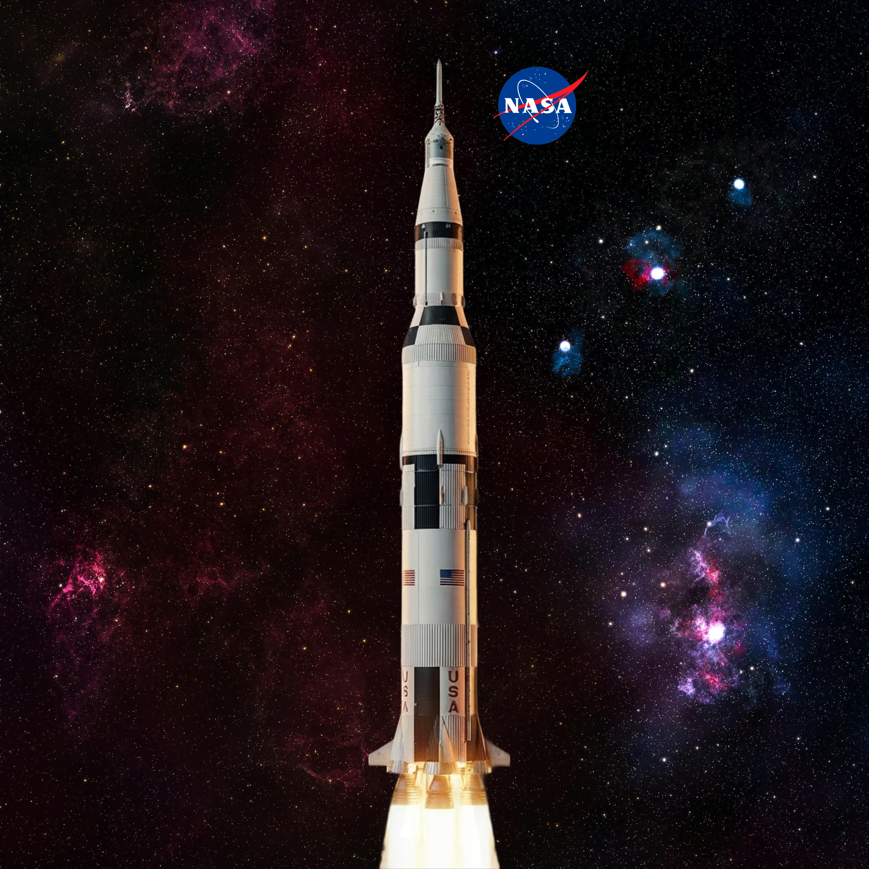 NASA Saturn V rocket vinyl scooter wrap for Micro Mini and Micro Maxi kids scooters by ScooterSkin Brooklyn