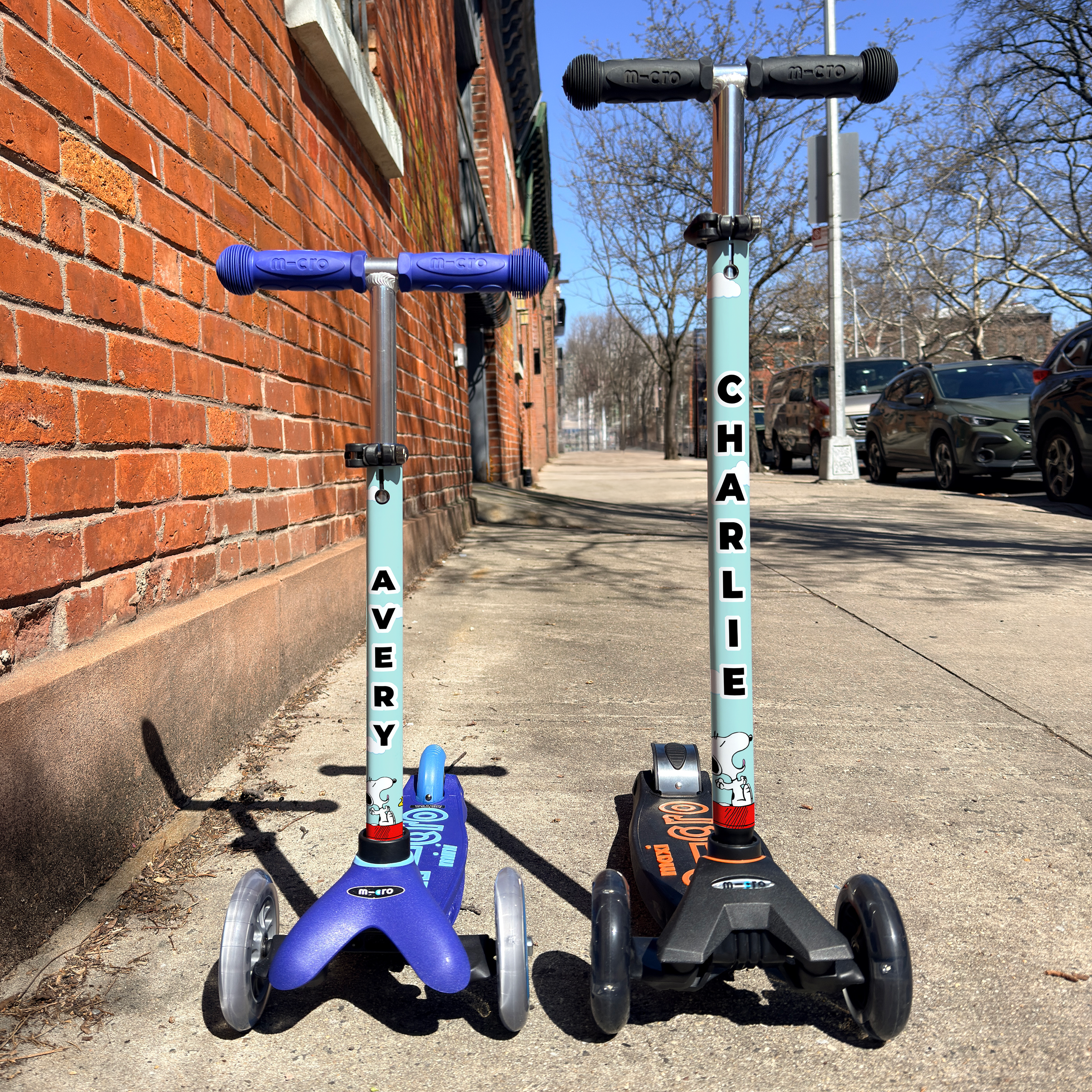 Snoopy Peanuts vinyl scooter wrap for Micro Mini and Micro Maxi kids scooters by ScooterSkin Brooklyn