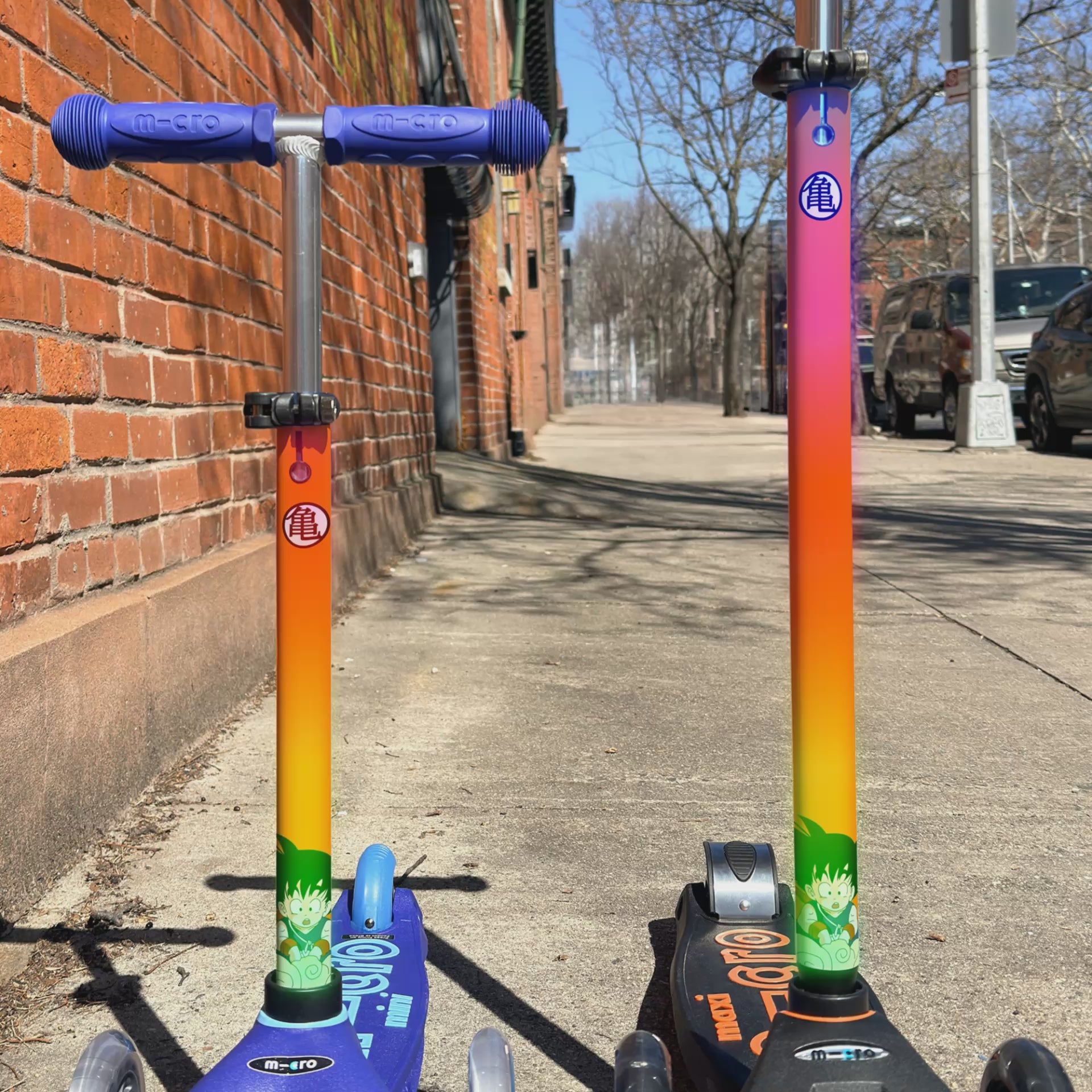 Dragon Ball Z vinyl scooter wrap for Micro Mini and Micro Maxi kids scooters by ScooterSkin Brooklyn