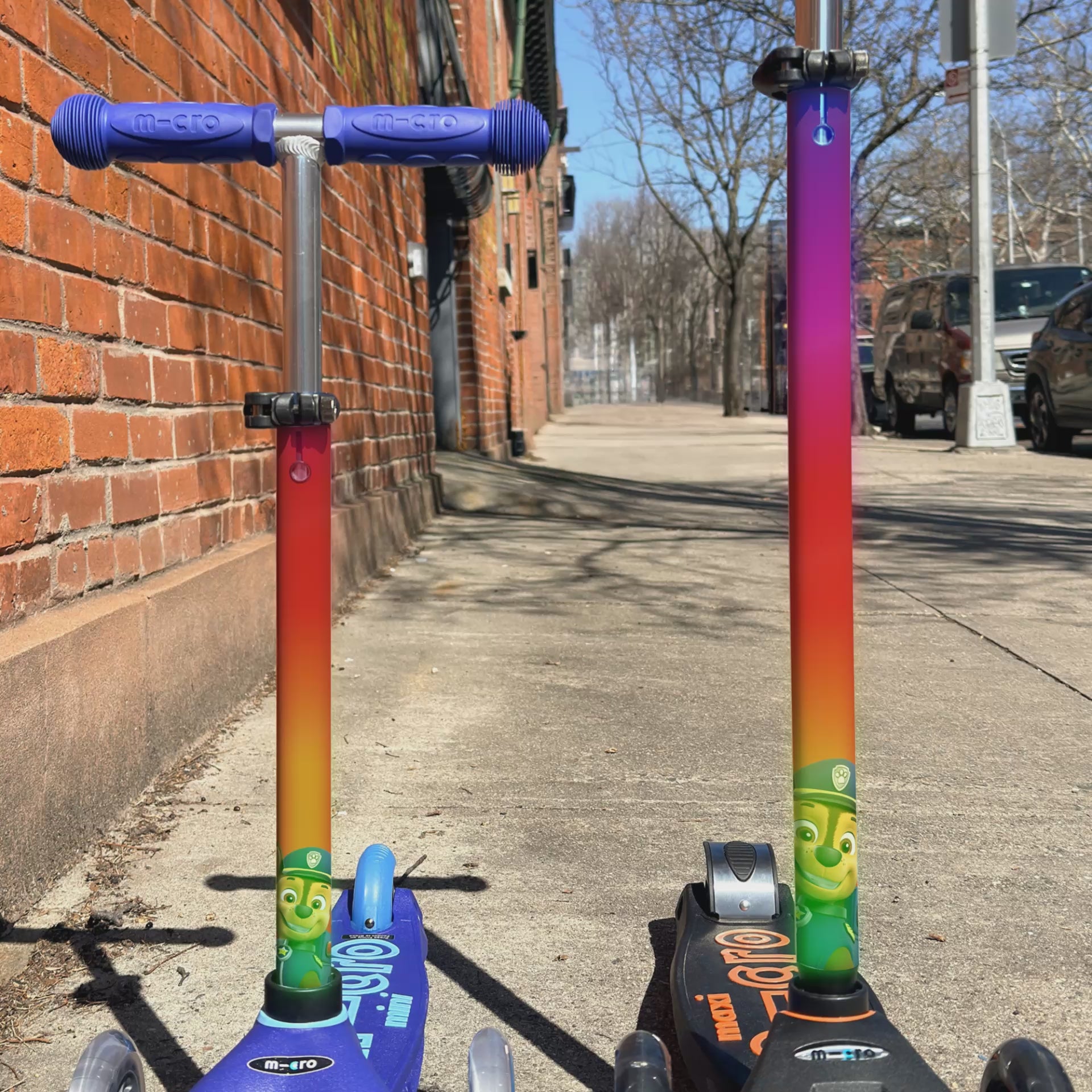 PAW Patrol Chase vinyl scooter wrap for Micro Mini and Micro Maxi kids scooters by ScooterSkin Brooklyn