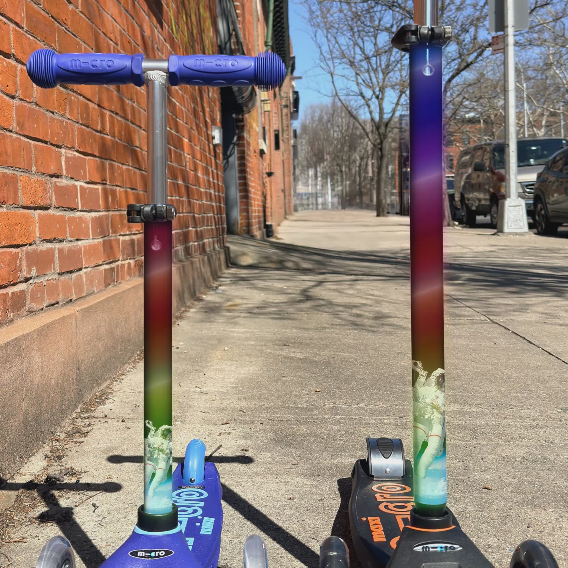 NASA astronaut vinyl scooter wrap for Micro Mini and Micro Maxi kids scooters by ScooterSkin Brooklyn